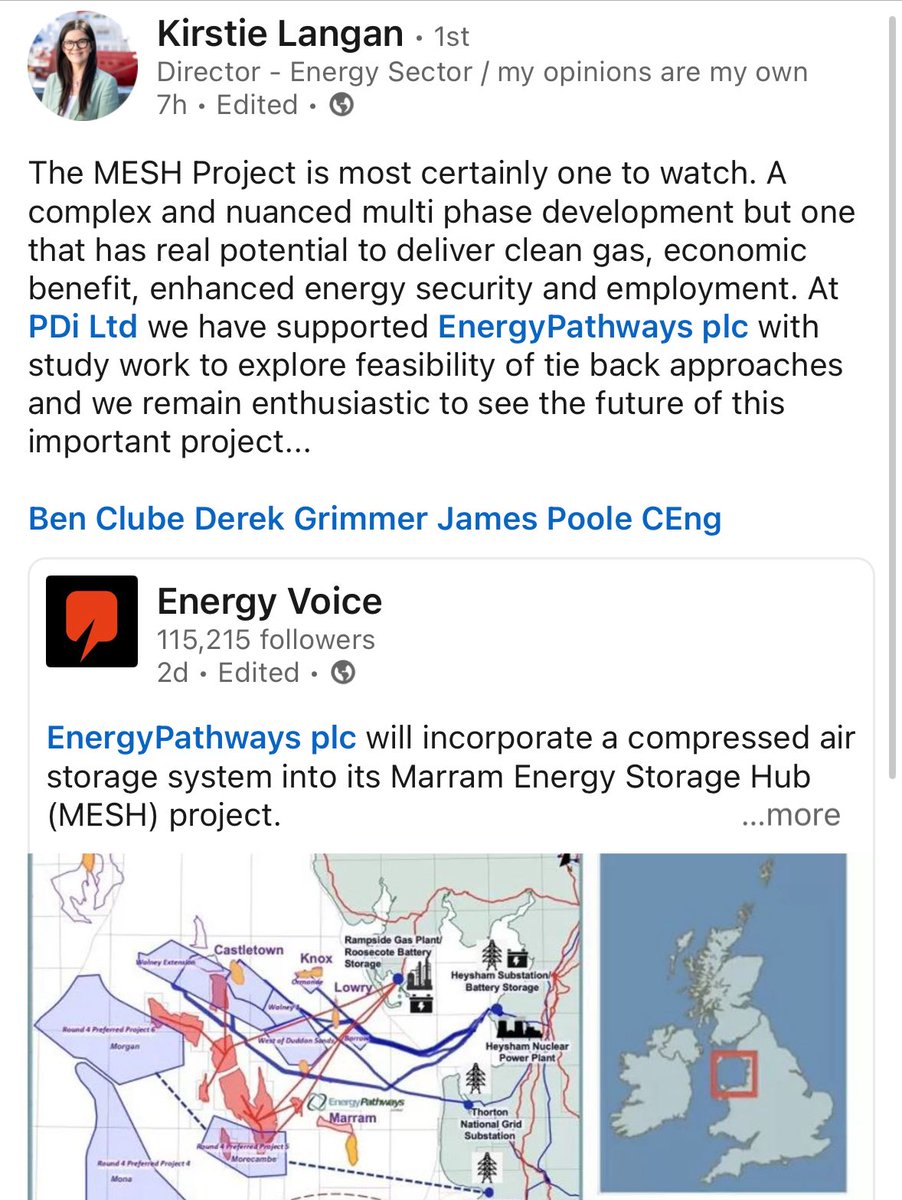 A very supportive post on LinkedIn about #EPP’s <a href="/energy_pathways/">EnergyPathways</a> MESH Project by one of the directors of <a href="/PDi_Ltd/">PDi Ltd</a> 

linkedin.com/posts/kirstiee…