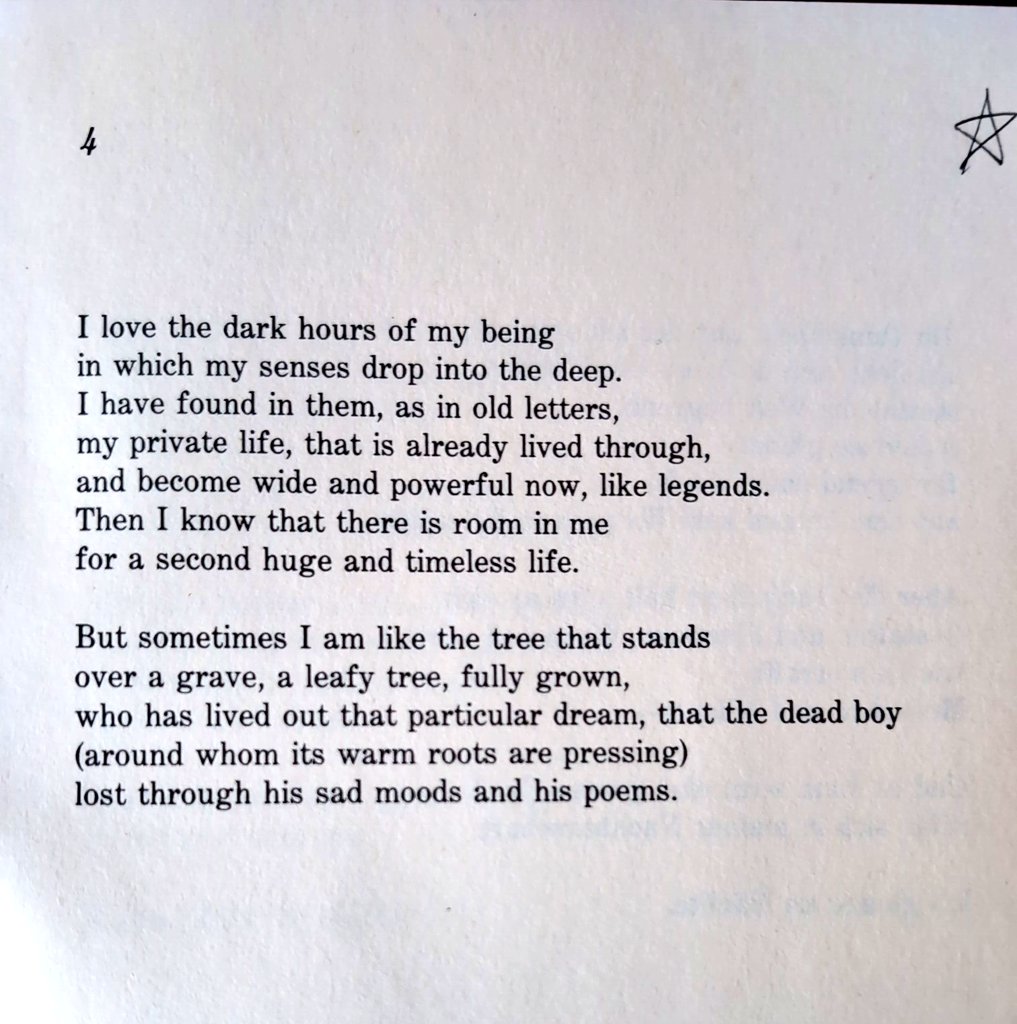 Bianca Stone (@biancastone) on Twitter photo Then I know that there is room in me
For a second huge and timeless life.
Rilke, from A Book for the Hours of Prayer
I'm doing a little <a href="/OdeAndPsyche/">Ode & Psyche Podcast</a> podcast today on the Bly translation of these little ones.... I just love Rilke's devotion to night consciousness in these. Then I know that there is room in me
For a second huge and timeless life.
Rilke, from A Book for the Hours of Prayer
I'm doing a little <a href="/OdeAndPsyche/">Ode & Psyche Podcast</a> podcast today on the Bly translation of these little ones.... I just love Rilke's devotion to night consciousness in these.