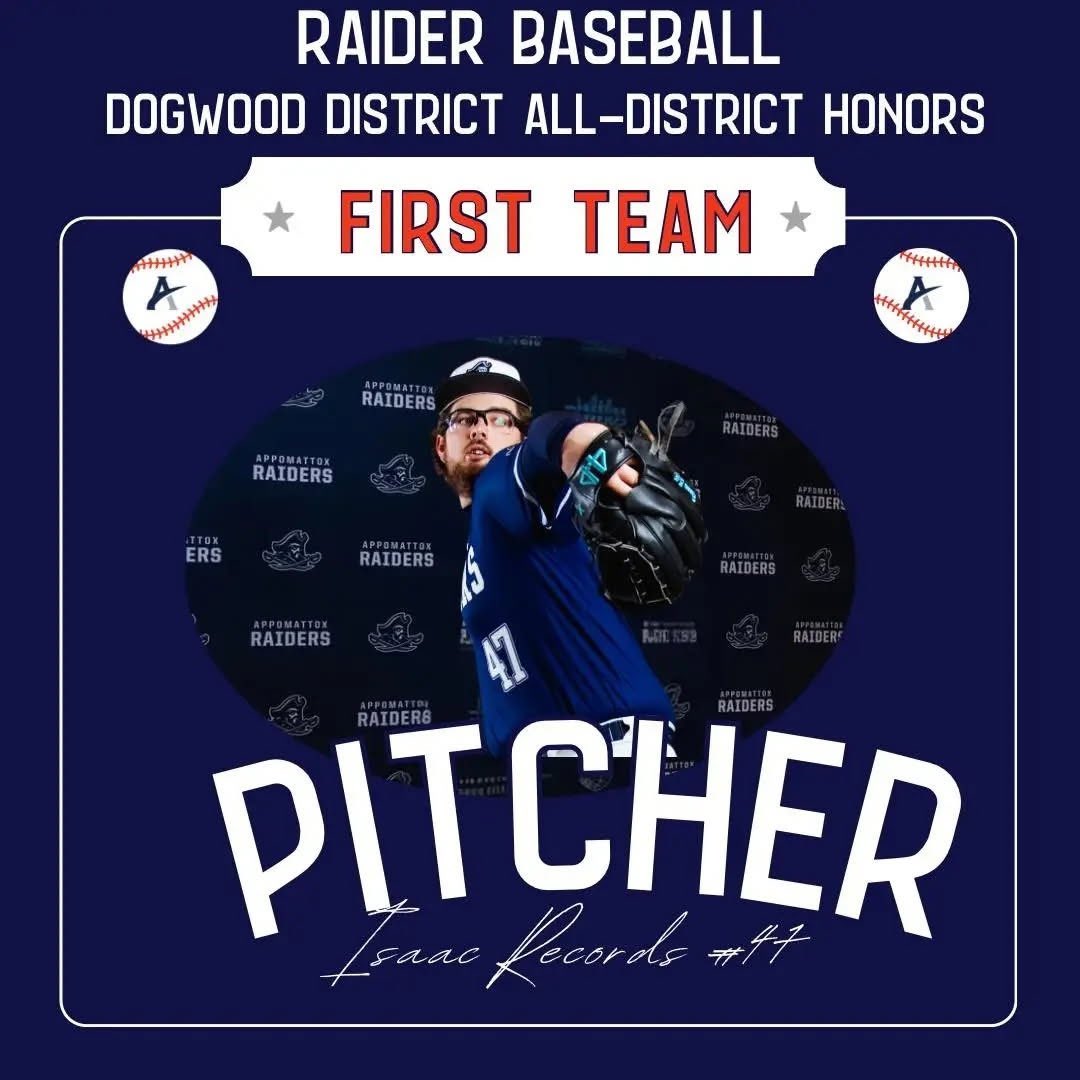 Isaac Records (@records_isaac) on Twitter photo Senior Year Regular Season Stats
1st team All district pitcher
44 innings
7-0
2 complete games
1 shutout 1.43 era
53 K
9 BB
34 Hits
13 R
9 ER
<a href="/central_scout/">CentralVABaseballScout</a> <a href="/VarsityVirgini1/">Virginia Varsity Baseball</a> <a href="/PBVADC_Nolan/">John Nolan</a> <a href="/GraceTigersBSB/">Grace Christian Baseball</a> <a href="/AppomattoxRaid1/">Appomattox Raider Baseball</a> Senior Year Regular Season Stats
1st team All district pitcher
44 innings
7-0
2 complete games
1 shutout 1.43 era
53 K
9 BB
34 Hits
13 R
9 ER
<a href="/central_scout/">CentralVABaseballScout</a> <a href="/VarsityVirgini1/">Virginia Varsity Baseball</a> <a href="/PBVADC_Nolan/">John Nolan</a> <a href="/GraceTigersBSB/">Grace Christian Baseball</a> <a href="/AppomattoxRaid1/">Appomattox Raider Baseball</a>