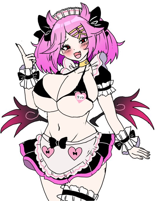 Skebリクエストの
アマト・テンシ 雑ラフでございます〜!
この子初めて描いてるけど楽しいね😎 