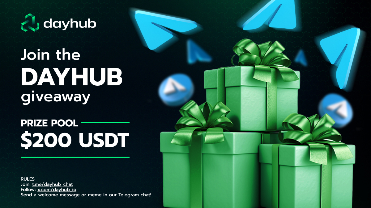 🚀 $200 USDT GIVEAWAY — TELEGRAM LAUNCH! 

2 winners. $100 USDT each. Let’s make some noise! 🔊

How to enter:
✅ Like this post
✅ Follow <a href="/dayhub_io/">Dayhub</a>
✅ Join our Telegram Chat: t.me/dayhub_chat
✅ Send a welcome message or meme in the chat! (We’re watching 👀)

⏳ 72