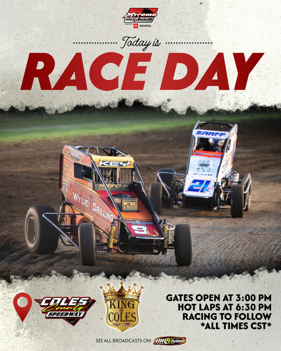 Xtreme Outlaw Midget Series (@xtreme_outlaw) on Twitter photo ππ’π₯π‘π’π‘ππ§ππ’π‘ π¦ππ§π¨π₯πππ¬ π
The #XtremeOutlaw Midgets rip around <a href="/colescush/">Coles County Speedway</a> one final time as the new #KingofColes will be crowned and reign on the throne at the end of the night!
ποΈ bit.ly/KingofColes202β¦
πΊ @DIRTVision
β±οΈ <a href="/MyRacePass/">MyRacePass</a> ππ’π₯π‘π’π‘ππ§ππ’π‘ π¦ππ§π¨π₯πππ¬ π
The #XtremeOutlaw Midgets rip around <a href="/colescush/">Coles County Speedway</a> one final time as the new #KingofColes will be crowned and reign on the throne at the end of the night!
ποΈ bit.ly/KingofColes202β¦
πΊ @DIRTVision
β±οΈ <a href="/MyRacePass/">MyRacePass</a>