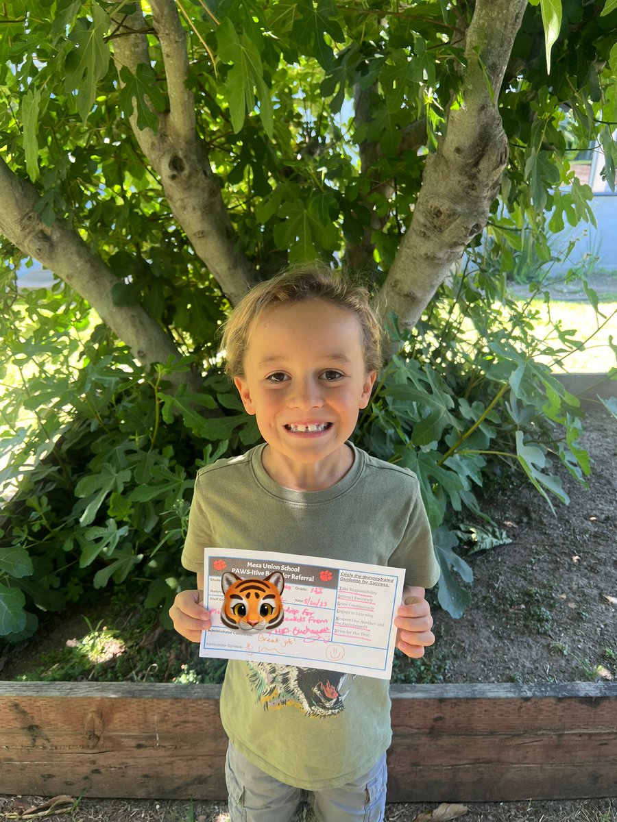 Congrats to our PAWSitive 🐾 Behavior Referral recipients. They were recognized by staff for going above &amp; beyond in demonstrating @mesaunionschool Guidelines for Success. Way to go! We are so proud of you! Go Tigers! 🐅 #DifferenceMaker🐯💙 #TheMesaWay  #mesamoments