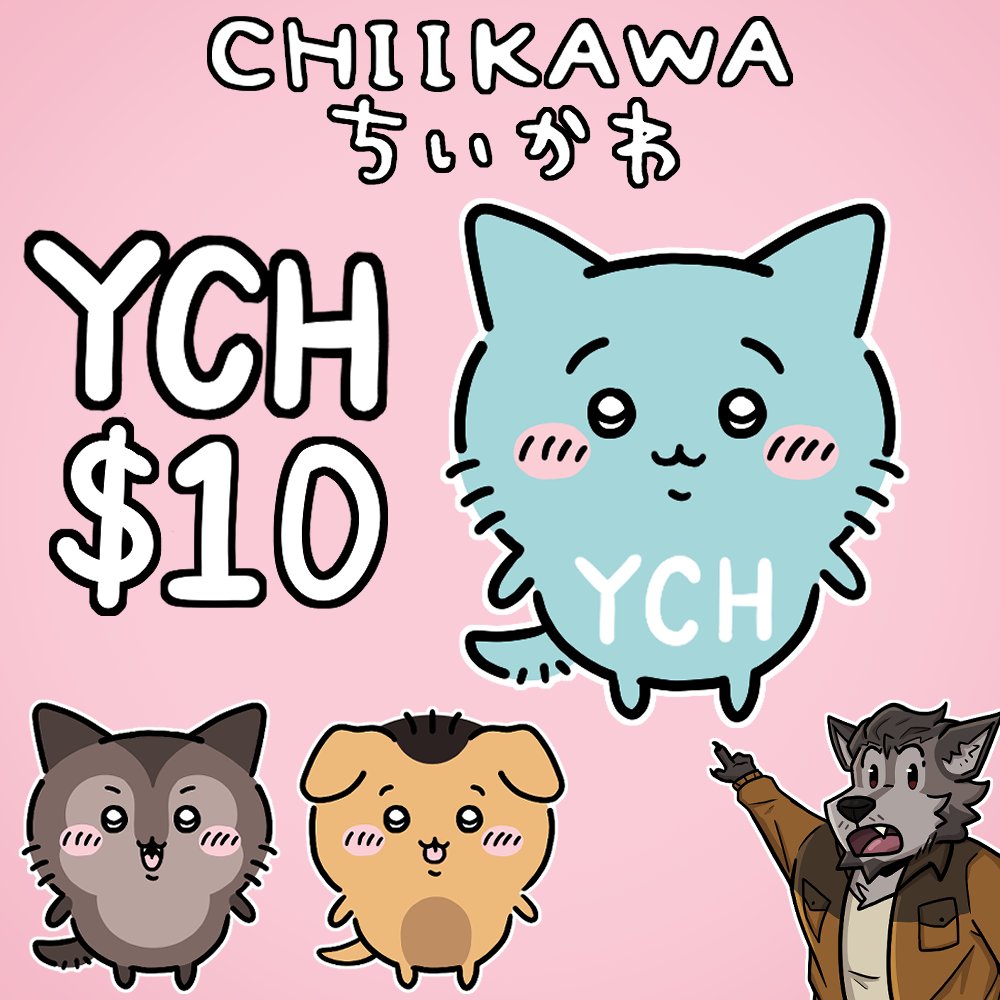 !!!Chiikawa YCH!!!

Base price: $10 USD
-Any species
-Designs will be simplified

DM or Comment to claim a spot
