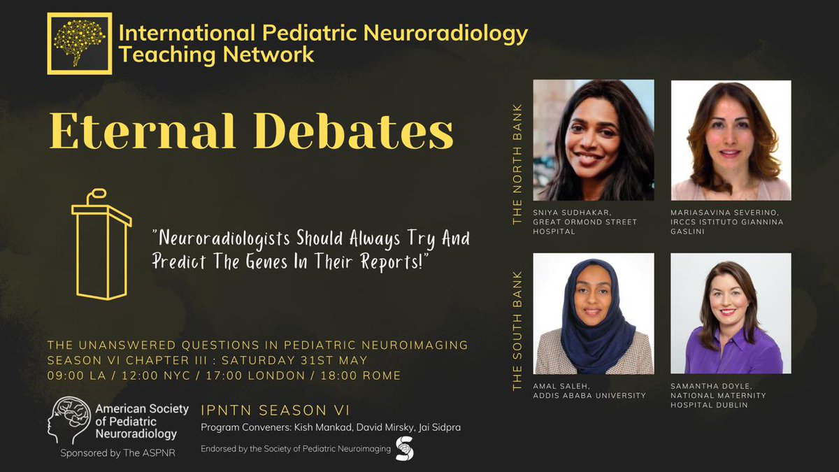 American Society of Pediatric Neuroradiology (@the_aspnr) on Twitter photo And we're off! 🚀
Join us now for an exciting session filled with insights and global collaboration. Don’t miss it!
🔗 Register here ⬇️
us02web.zoom.us/webinar/regist…
🧠 #IPNTN #GlobalNeuroPeds #PediatricNeuroradiology
👥 <a href="/spinacademics/">SPIN | Society of Pediatric Neuroimaging</a> <a href="/MSavinaSeverino/">Mariasavina Severino</a> <a href="/AmalSalehNour/">Amal Saleh</a> <a href="/SSudhakar2019/">Sniya Sudhakar</a> And we're off! 🚀
Join us now for an exciting session filled with insights and global collaboration. Don’t miss it!
🔗 Register here ⬇️
us02web.zoom.us/webinar/regist…
🧠 #IPNTN #GlobalNeuroPeds #PediatricNeuroradiology
👥 <a href="/spinacademics/">SPIN | Society of Pediatric Neuroimaging</a> <a href="/MSavinaSeverino/">Mariasavina Severino</a> <a href="/AmalSalehNour/">Amal Saleh</a> <a href="/SSudhakar2019/">Sniya Sudhakar</a>