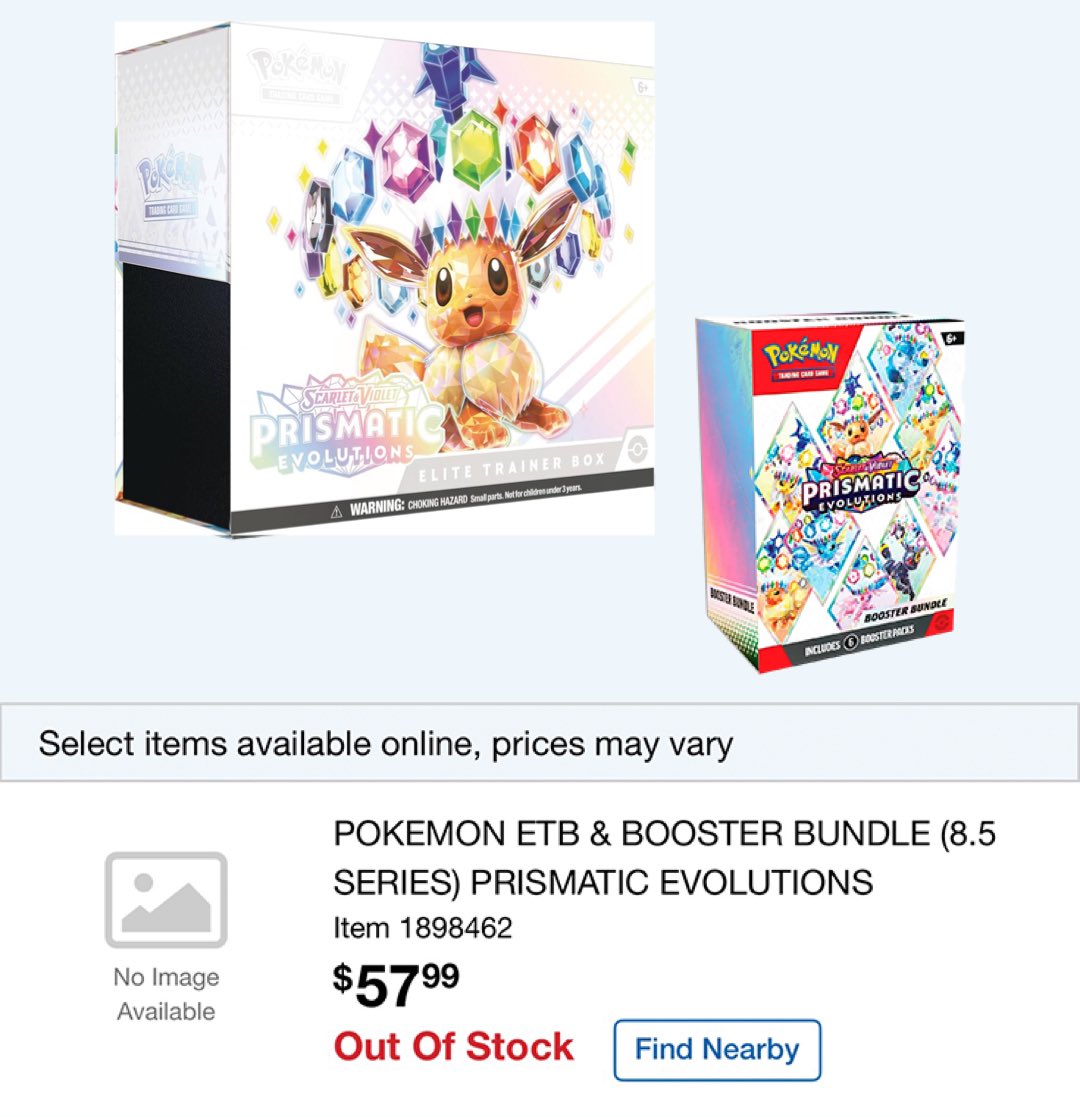 Costco will be selling a Pokmon Prismatic Evolutions ETB & Booster Bundle for $58! No info on when they'll have them in. . Thanks @funkofinderz #Pokemon #PokemonTCG #TradingCards #Costco #TCG #Collectibles #DisTrackers Costco will be selling a Pokmon Prismatic Evolutions ETB & Booster Bundle for $58! No info on when they'll have them in. . Thanks @funkofinderz #Pokemon #PokemonTCG #TradingCards #Costco #TCG #Collectibles #DisTrackers