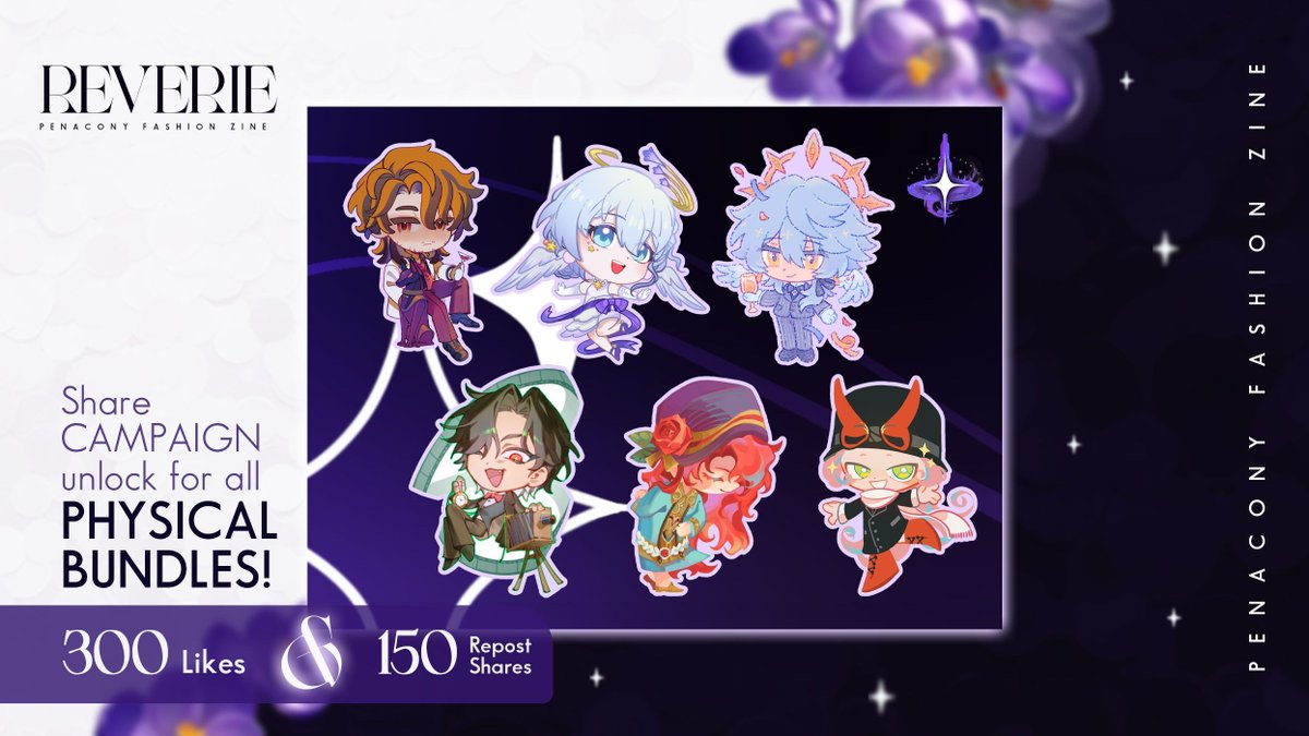 ✨ SHARE TO UNLOCK REWARDS! ✨

Ready to unlock awesome goodies? 👀

If we reach 300 likes and 150 shares across all platforms on this post – every physical main zine bundle will come with a FREE sticker sheet!

Let's spread the Penacony dream—share now! 💖

#hsr #honkaistarrail