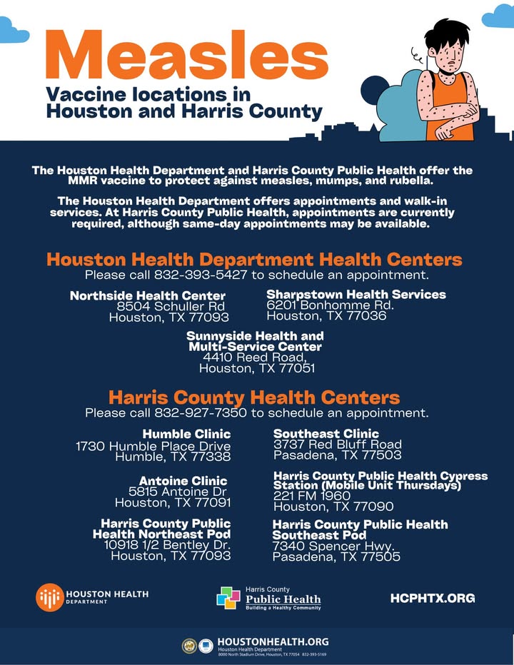 No matter where you are—in Houston or Harris County—we’re here to support you! Our teams are working to provide the resources and services you need. to learn more, visit HoustonHealth.Org. #HHD #HealthMatters #HHD #ProtecttheH #CommunityFirst