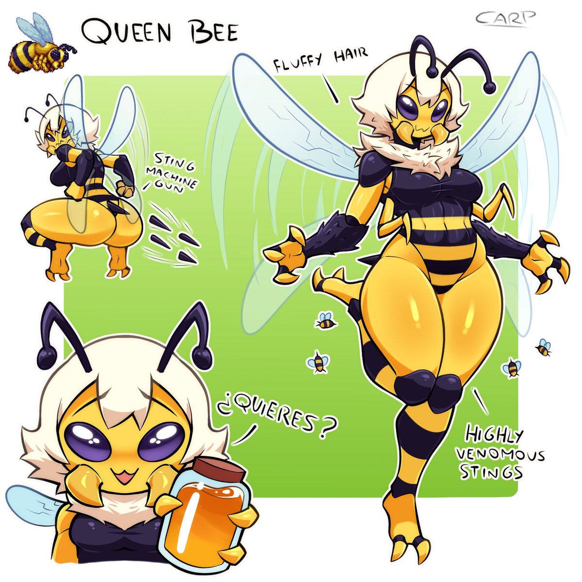 She will give you her royal honey 
I know she doesn't look much like the boss in game but i hope you like her