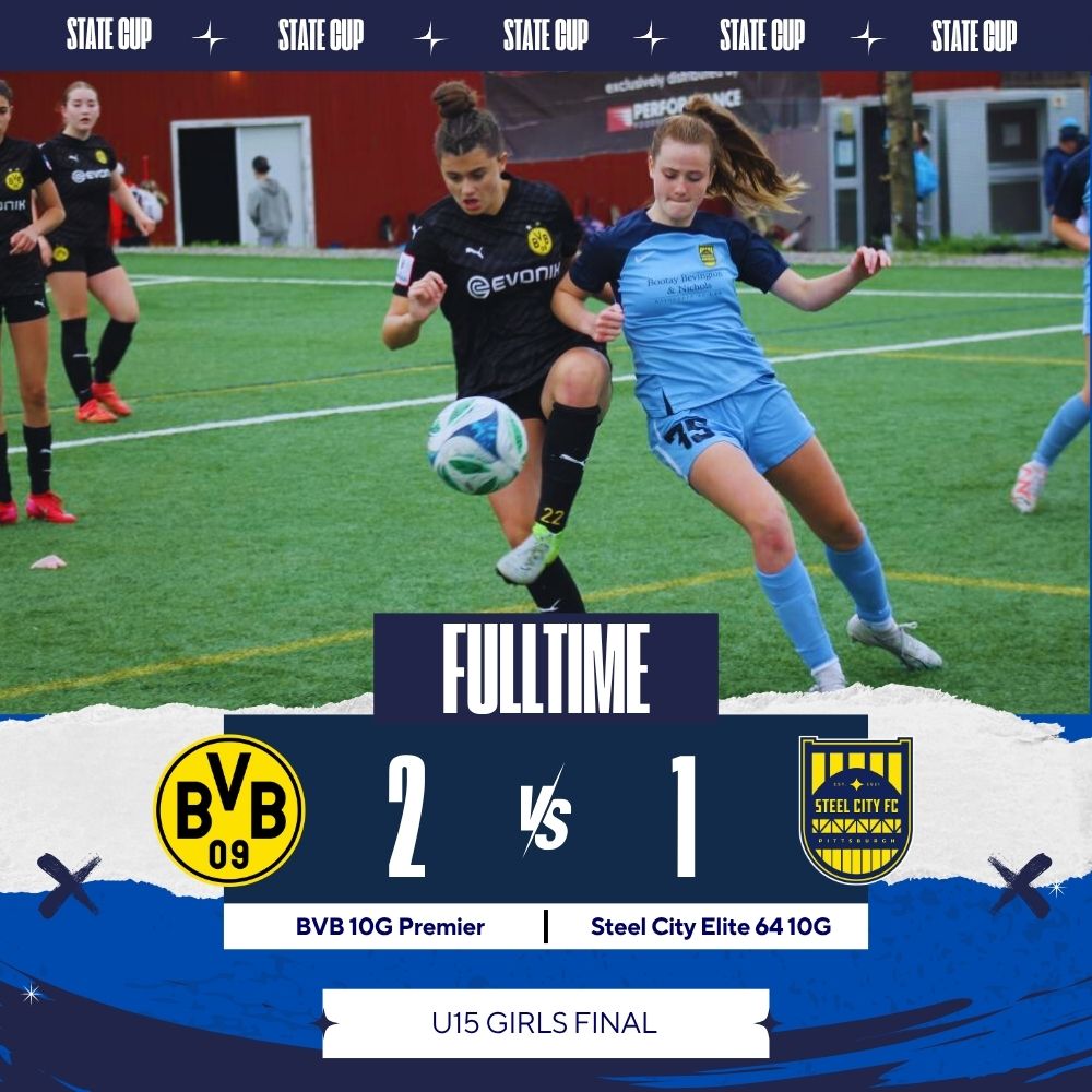 2025 PA West State Cup Finals Weekend is underway! ⚽

BVB 12G Premier defeated FC814 Lightning 6-0 to claim the U13 Girls State Cup Championship.

BVB 10G Premier defeated Steel City E64 10G 2-1 to hoist the U15 Girls State Cup Championship.

➡️: ow.ly/HatS50W21F4