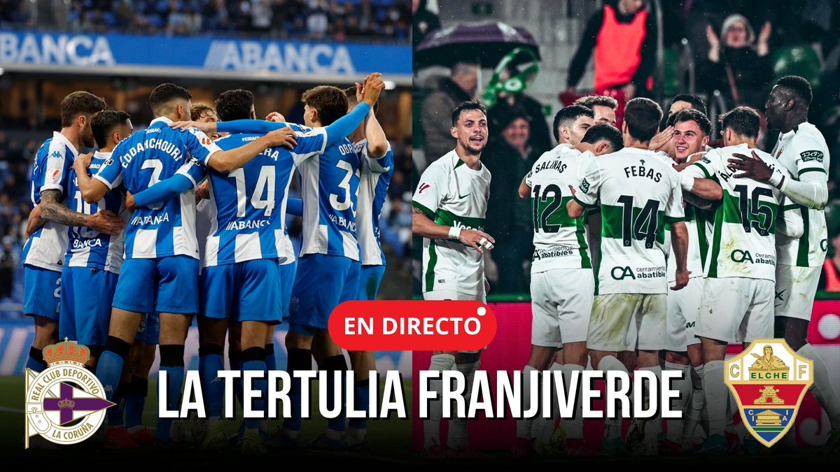 A partir de las 20h os espero en mi canal de Youtube para hacer una tertulia en directo junto a <a href="/Alexmolerom/">Alejandro Molero Martinez</a> y <a href="/futbolitis_jc/">Jose Carlos</a> dedicada a la previa de ese #RCDeportivo-#ElcheCF que puede significar el ascenso a Primera de los franjiverdes.