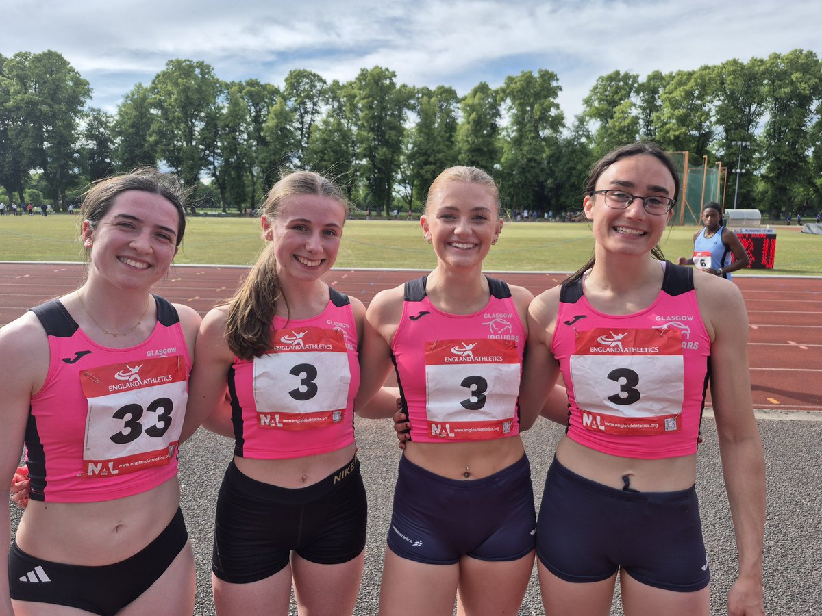 Glasgow Jaguars (@glasgow_jaguars) on Twitter photo <a href="/glasgow_jaguars/">Glasgow Jaguars</a> Team record 4 x 100 relay, Lucy, Hannah, Erin, Alyson 46.05
<a href="/JomaSportUK/">Joma Sport UK</a> <a href="/Nat_Ath_League/">National Athletics League</a> <a href="/scotathletics/">scottishathletics</a> <a href="/PeopleMakeGLA/">People Make Glasgow</a> <a href="/glasgow_jaguars/">Glasgow Jaguars</a> Team record 4 x 100 relay, Lucy, Hannah, Erin, Alyson 46.05
<a href="/JomaSportUK/">Joma Sport UK</a> <a href="/Nat_Ath_League/">National Athletics League</a> <a href="/scotathletics/">scottishathletics</a> <a href="/PeopleMakeGLA/">People Make Glasgow</a>