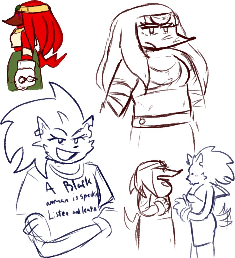 Some fem Knux and Sonic draws + Sonknux yuri wujuuuu 
#sonknux