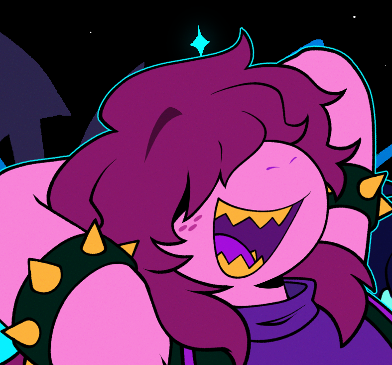 ToxicSoul77's tweet image. Another Strawpage ask: "omg have you ever drawn susie (deltarune)? i love her..." -> A few times yes! First pic is my art from 2018, second is a commission, third was a patreon sketch request, and fourth? HMMMM... I wonder... Maybe something coming out... Next...week? 💜