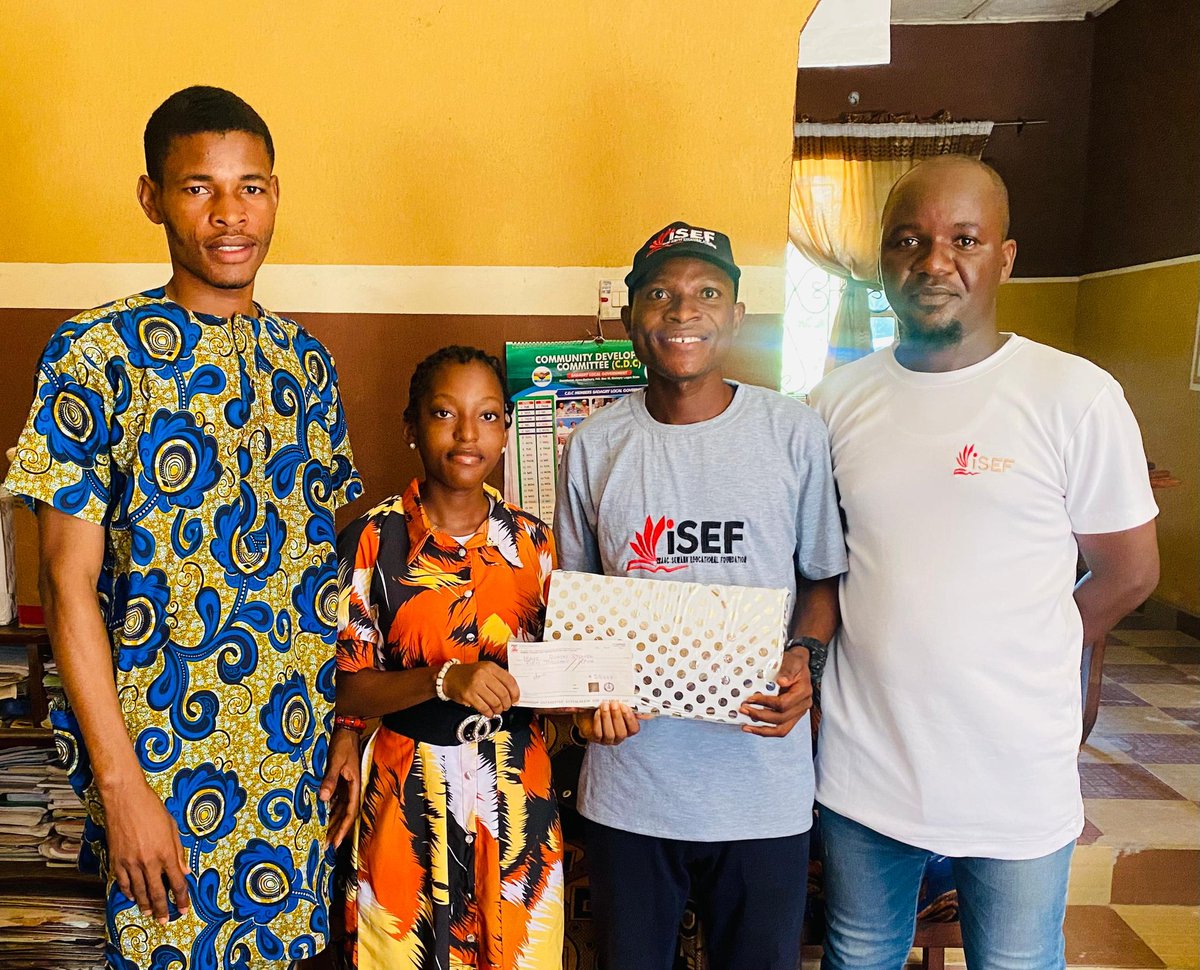 isef2020's tweet photo. ISEF awarded an educational grant to Klistiwedo Hunpe, an exceptional alumna of Lagos State Model Senior College, Kankon. With a 305 UTME score and a record of consistent excellence, she remains the most decorated student in the school’s history.

@Oreoluwa_Finnih @hc_education https://t.co/mpes10wYaR