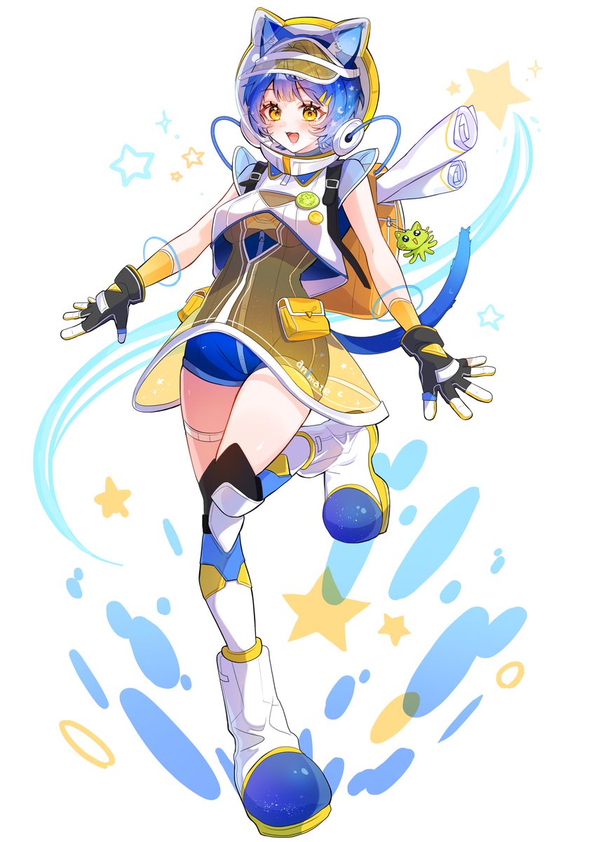 アニメイトのイラストコンテストに
応募しました！💙✨
宇宙のアニメイト店員ちゃんです！