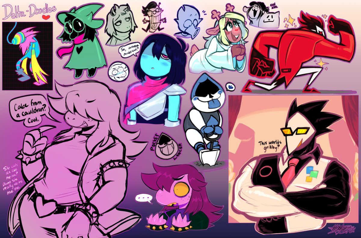 ToxicSoul77's tweet image. Another Strawpage ask: "omg have you ever drawn susie (deltarune)? i love her..." -> A few times yes! First pic is my art from 2018, second is a commission, third was a patreon sketch request, and fourth? HMMMM... I wonder... Maybe something coming out... Next...week? 💜