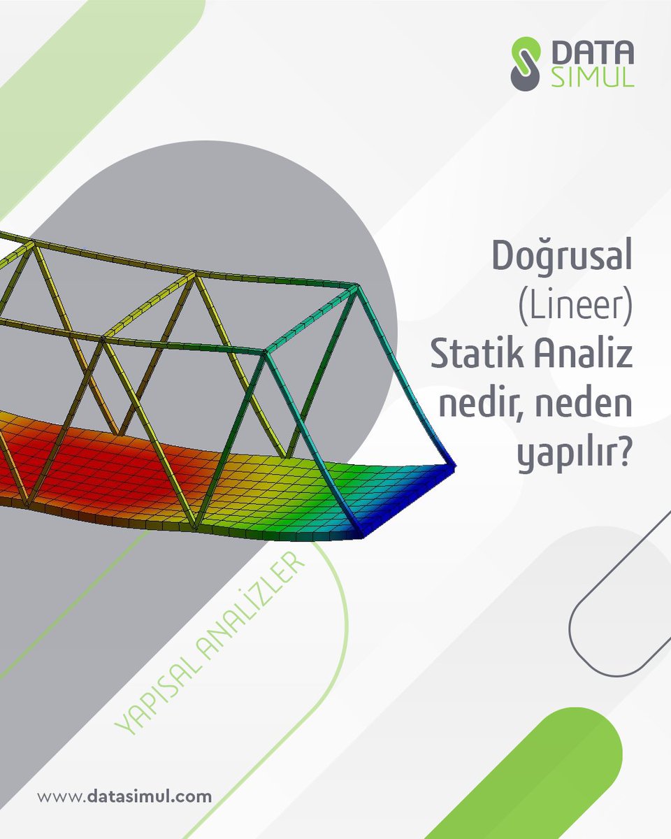 datasimul's tweet photo. 🔍Yapılarda yüklerin ve malzeme özelliklerinin zamanla değişiminin ihmal edilebildiği durumlarda, doğrusal #StatikAnaliz yöntemleri kullanılır.

🔧Örneğin, #ÇelikKonstrüksiyon bir köprünün güvenli bir şekilde taşıyabileceği maksimum yükü hesaplamak için bu analiz türü uygulanır👇 https://t.co/N4NpsDcAlM
