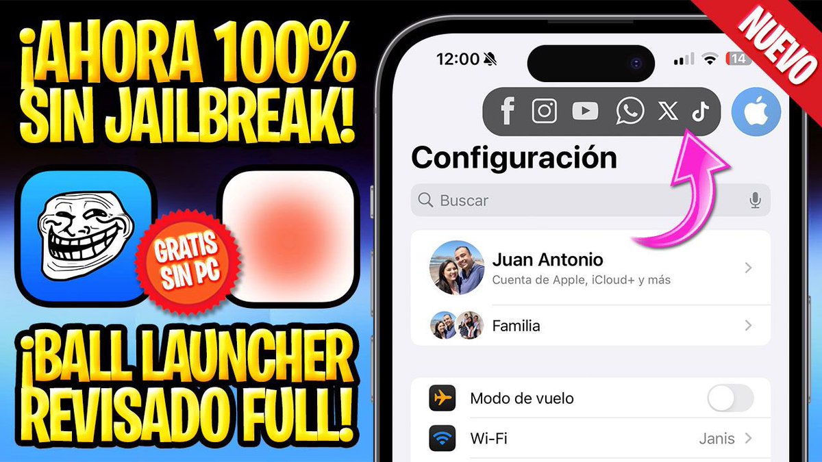 ProfeJuAntonio's tweet image. ✅ TUTORIAL PARA ACTIVAR  EL #LAUNCHER SECRETO EN TU #iPHONE Y #iPAD ⚠️

🎥 youtu.be/gNpaNn4dHz4

📲 Agrega atajos a tus funciones y aplicaciones favoritas en todo lugar ⚡️

📲 #TheBall es una aplicación completamente gratuita y no necesita computador para ser instalada ✨