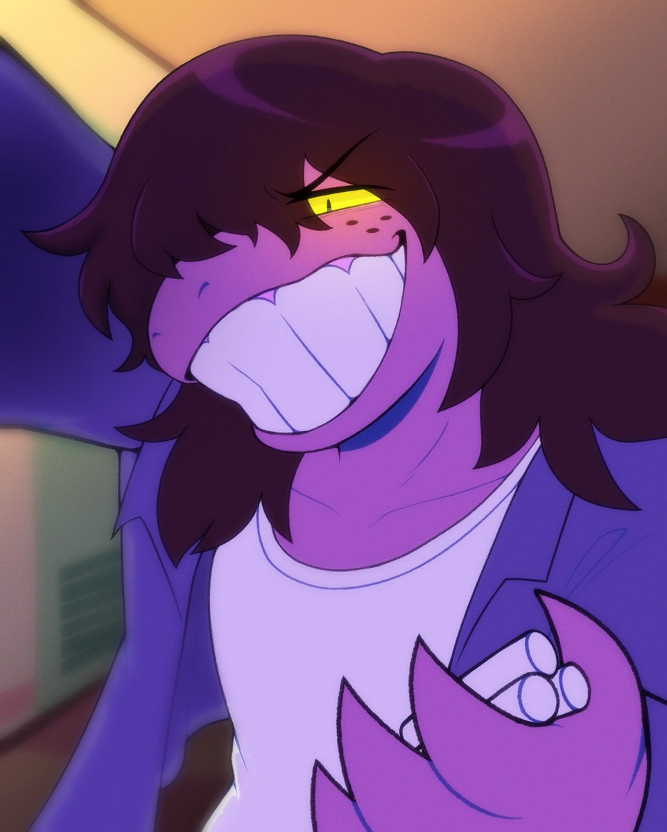 ToxicSoul77's tweet image. Another Strawpage ask: "omg have you ever drawn susie (deltarune)? i love her..." -> A few times yes! First pic is my art from 2018, second is a commission, third was a patreon sketch request, and fourth? HMMMM... I wonder... Maybe something coming out... Next...week? 💜