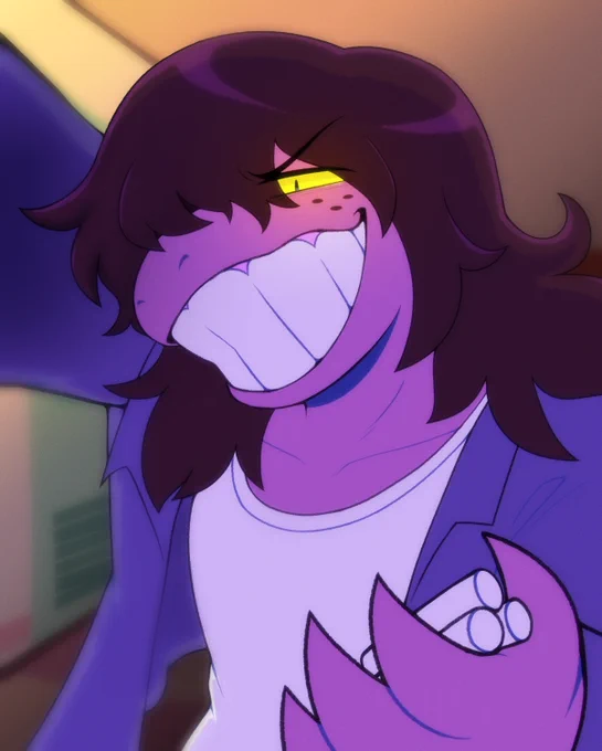 Another Strawpage ask: "omg have you ever drawn susie (deltarune)? i love her..." -> A few times yes! First pic is my art from 2018, second is a commission, third was a patreon sketch request, and fourth? HMMMM... I wonder... Maybe something coming out... ?