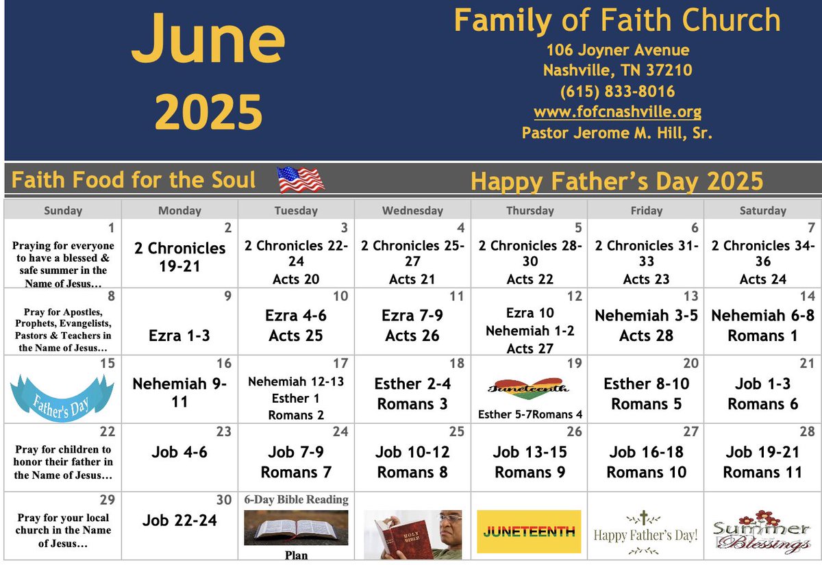 JesusIsDaTruth's tweet image. Check out the new 6-day Bible Reading Plan for June 2025. We would love for you to join us with our new 6-day Bible Reading Plan for 2025. Make a commitment to be Bible Reading Strong in 2025! Reading the Bible is a joyful habit in 2025 😀📖🙏🏼🔥✝️