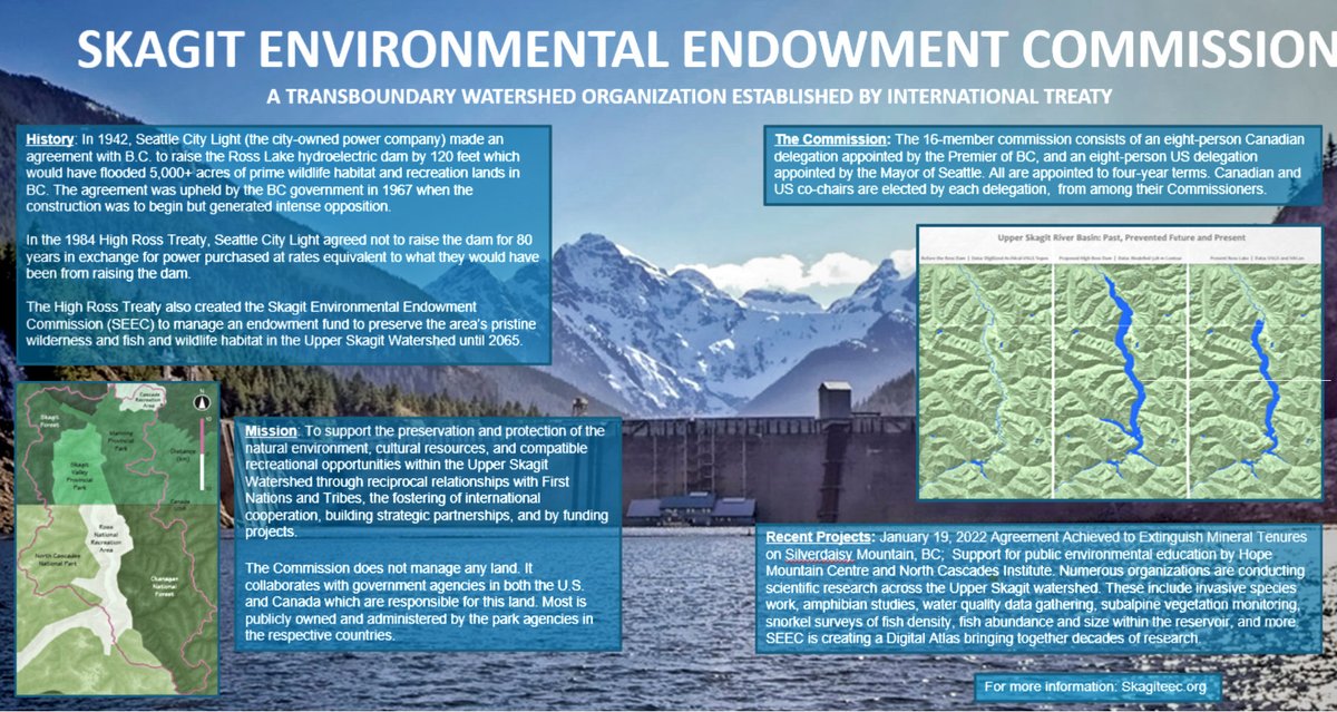 SEEC Co-chair Shannon Bentley and Commissioner Anna Warwick Sears, presented a poster at <a href="/CWRA_Flows/">Canadian Water Resources Association</a>, introducing SEEC to the CWRA national audience.

Read More → skagiteec.org/cwra

#skagit
#rosslake
#Nlakapamux
#sauksuiattle
#upperskagittribe
#transboundary
#firstnations
