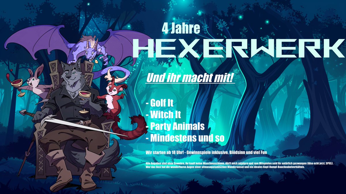 Streamschee ist #live! Heut is Party! Mehr muss man nicht wissen, ran da!

👉🏻twitch.tv/thoryn_derhexer👈🏻 

#twitchDE #hexerwerk #twitch #smallstreamers #onlyhex