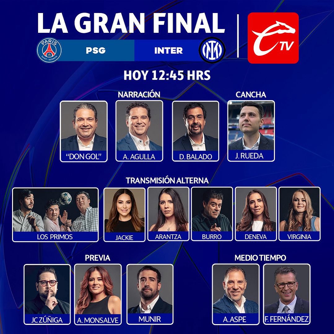 ¡De todo para todos!👀🏆

¿Cuál transmisión verás? La Gran Final de la #ChampionsLeague entre el #Inter y #PSG está en Caliente TV🔥

🔴¿Listos? BAJA la APP que ya estamos EN VIVO 👉 cutt.ly/7rj2Hzy0

#TuneIn #UCL #UCLFINAL #RoadToMunich