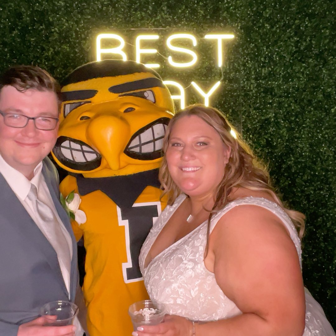 Brandee Britt (@beebritt34) on Twitter photo Best Day Ever 🫶
Love you, <a href="/caleb_saunders/">Caleb Saunders</a>!!
Also 10/10 recommend inviting <a href="/TheREALHerky/">Herky The Hawk</a> to your wedding! Best Day Ever 🫶
Love you, <a href="/caleb_saunders/">Caleb Saunders</a>!!
Also 10/10 recommend inviting <a href="/TheREALHerky/">Herky The Hawk</a> to your wedding!