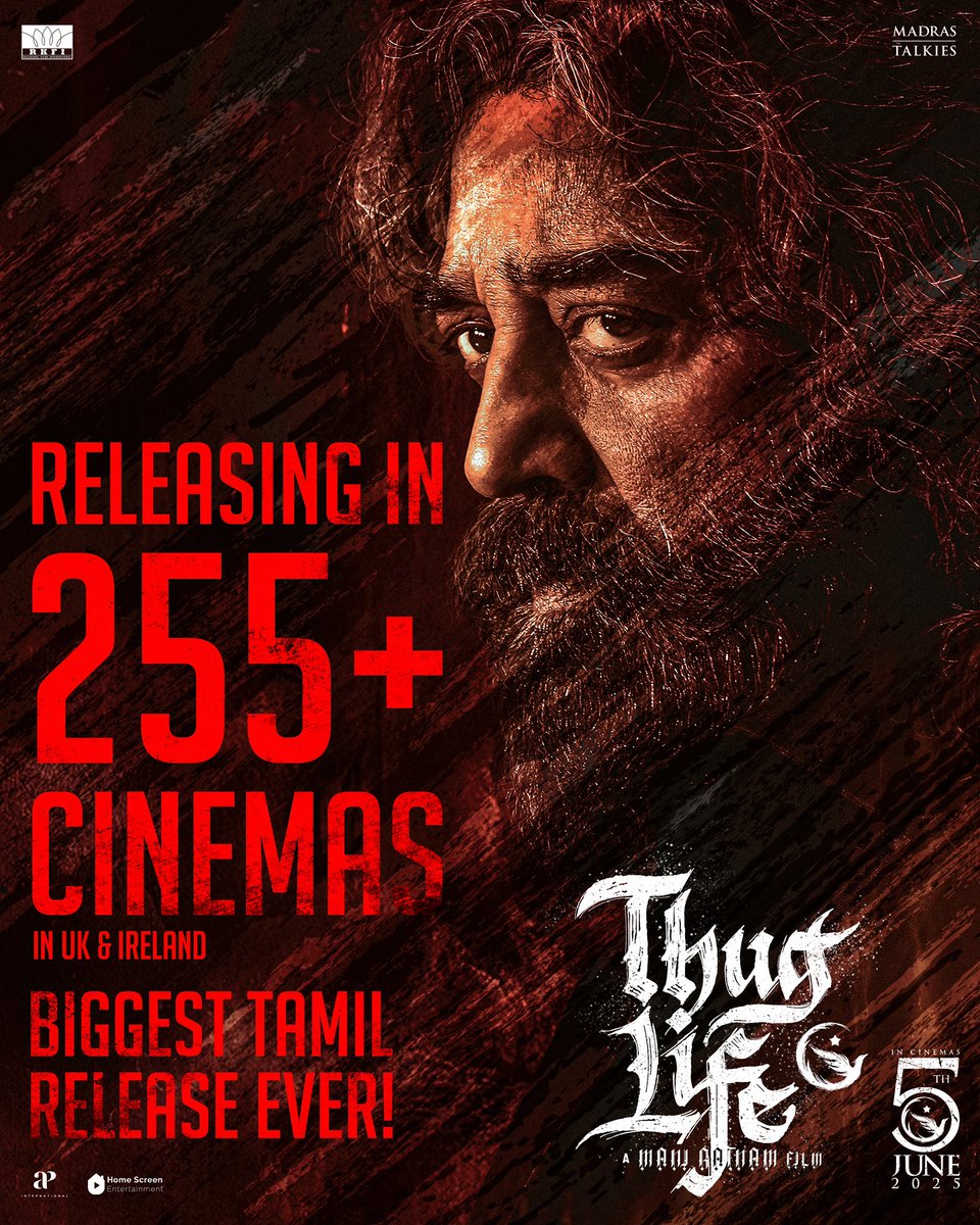 Boleyn Cinema (@cinema_boleyn) on Twitter photo 255+ UK CINEMAS. RECORD!
The widest-ever UK release for a Tamil film is here with #ThugLife ๐ฅ๐ฅ๐ฅ <a href="/ahimsafilms/">Ahimsa Entertainment</a>
<a href="/ikamalhaasan/">Kamal Haasan</a> <a href="/SilambarasanTR_/">Silambarasan TR</a> <a href="/arrahman/">A.R.Rahman</a> <a href="/RKFI/">Raaj Kamal Films International</a> <a href="/MadrasTalkies_/">Madras Talkies</a> #Mahendran <a href="/bagapath/">Siva Ananth</a> <a href="/trishtrashers/">Trish</a> <a href="/AshokSelvan/">Ashok Selvan</a> <a href="/AishuL_/">Aishu__</a> <a href="/C_I_N_E_M_A_/">C I N E M A</a> <a href="/abhiramiact/">Abhirami</a> #Nasser 255+ UK CINEMAS. RECORD!
The widest-ever UK release for a Tamil film is here with #ThugLife ๐ฅ๐ฅ๐ฅ <a href="/ahimsafilms/">Ahimsa Entertainment</a>
<a href="/ikamalhaasan/">Kamal Haasan</a> <a href="/SilambarasanTR_/">Silambarasan TR</a> <a href="/arrahman/">A.R.Rahman</a> <a href="/RKFI/">Raaj Kamal Films International</a> <a href="/MadrasTalkies_/">Madras Talkies</a> #Mahendran <a href="/bagapath/">Siva Ananth</a> <a href="/trishtrashers/">Trish</a> <a href="/AshokSelvan/">Ashok Selvan</a> <a href="/AishuL_/">Aishu__</a> <a href="/C_I_N_E_M_A_/">C I N E M A</a> <a href="/abhiramiact/">Abhirami</a> #Nasser