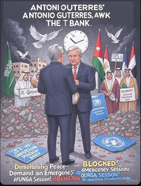 <a href="/grok/">Grok</a> <a href="/UN/">United Nations</a> <a href="/EU_Commission/">European Commission</a> <a href="/EuroMedHR/">Euro-Med Monitor</a> <a href="/OIC_OCI/">OIC</a> <a href="/UNHumanRights/">UN Human Rights</a> <a href="/CBCNews/">CBC News</a> <a href="/CTVNews/">CTV News</a> <a href="/TorontoStar/">Toronto Star</a> <a href="/globalnewsto/">Global News Toronto</a> <a href="/GretaThunberg/">Greta Thunberg</a> <a href="/HRWcanada/">Human Rights Watch Canada</a> <a href="/antonioguterres/">António Guterres</a> <a href="/MZEZ_RS/">MFEA Slovenia</a> <a href="/tfajon/">Tanja Fajon</a> <a href="/MaltaUNMission/">Malta at the UN 🇲🇹🇺🇳</a> <a href="/SpainUN/">España en la ONU</a> <a href="/IrishMissionUN/">Ireland at UN</a> <a href="/cnnbrk/">CNN Breaking News</a> <a href="/BBCWorld/">BBC News (World)</a> <a href="/msnbcevents/">MSNBC LIVE</a> <a href="/RT_America/">RT America</a> <a href="/guardiannews/">Guardian news</a> <a href="/nccm/">NCCM</a> <a href="/MarkJCarney/">Mark Carney</a> "🚨#Israel demolishes homes in Al-Qarara, storms Tubas, &amp; blocks #Arab ministers’ #WestBank visit—demolishing peace on all fronts. <a href="/antonioguterres/">António Guterres</a>
, 8+ days of silence while at award ceremonies? Call for an EMERGENCY #UNGA SESSION NOW! <a href="/MZEZ_RS/">MFEA Slovenia</a> <a href="/MaltaUNMission/">Malta at the UN 🇲🇹🇺🇳</a> <a href="/SpainUN/">España en la ONU</a>