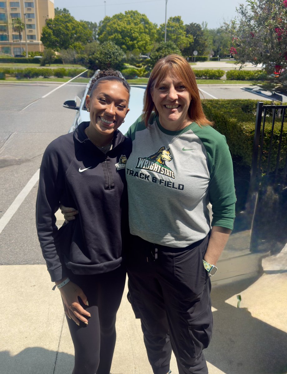 Made it to Jacksonville to cheer on <a href="/Cierra_Lively/">Cierra</a> at the NCAA Track &amp; Field Regional. So ready to watch her high jump, or is it jump high? 🤔 
Let’s GOOOOOOOOOOO! #allin