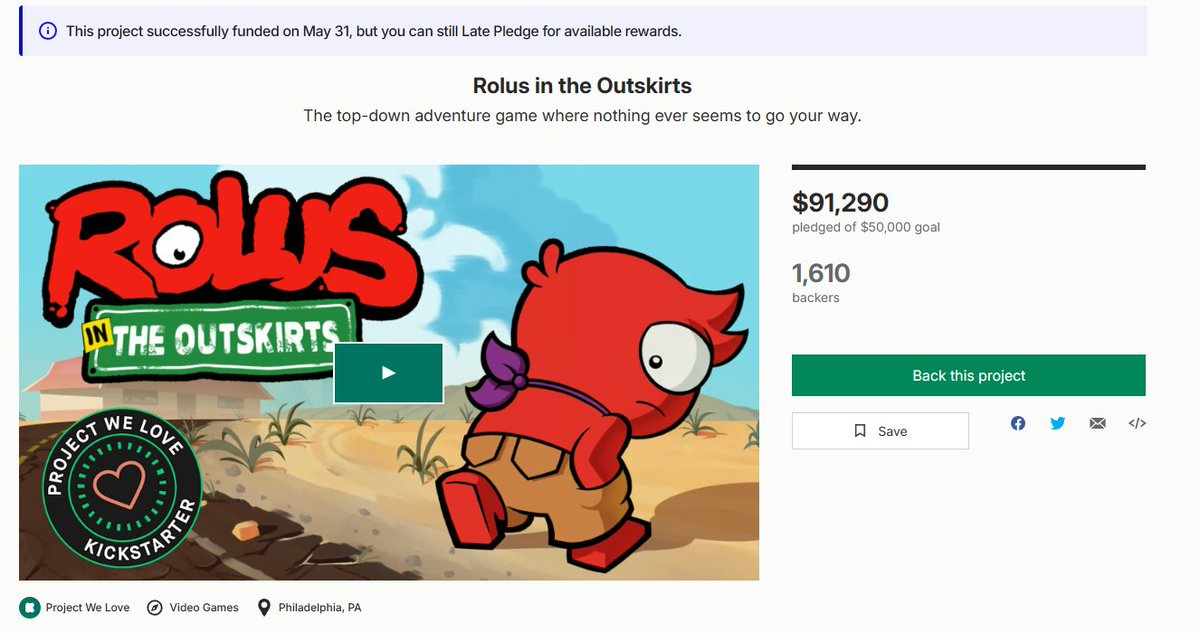 Aaaaand that's a wrap!

Rolus in the Outskirts has been successfully funded for $91,290!!!
I can't believe I'm saying that??? I'm going to take some time to gather my thoughts and make a post later today!
Thank you EVERYONE who pledged, thank you EVERYONE who shouted us out!