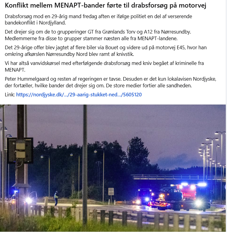 HansJoachim (@hansjoachimm_) on Twitter photo Konflikt mellem MENAPT-bander førte til drabsforsøg på motorvej
<a href="/Mikkel_Bjorn/">Mikkel Bjørn</a> <a href="/MitchelOliverV/">Mitchel Oliver</a> <a href="/EvaSelsing/">Eva Selsing</a> <a href="/EUNejTak/">Granell Nickolei</a> <a href="/MrMesserschmidt/">Morten Messerschmidt</a> <a href="/UweMaxJensen/">Uwe Max Jensen</a> <a href="/dcorell/">Dennis Corell</a> Konflikt mellem MENAPT-bander førte til drabsforsøg på motorvej
<a href="/Mikkel_Bjorn/">Mikkel Bjørn</a> <a href="/MitchelOliverV/">Mitchel Oliver</a> <a href="/EvaSelsing/">Eva Selsing</a> <a href="/EUNejTak/">Granell Nickolei</a> <a href="/MrMesserschmidt/">Morten Messerschmidt</a> <a href="/UweMaxJensen/">Uwe Max Jensen</a> <a href="/dcorell/">Dennis Corell</a>