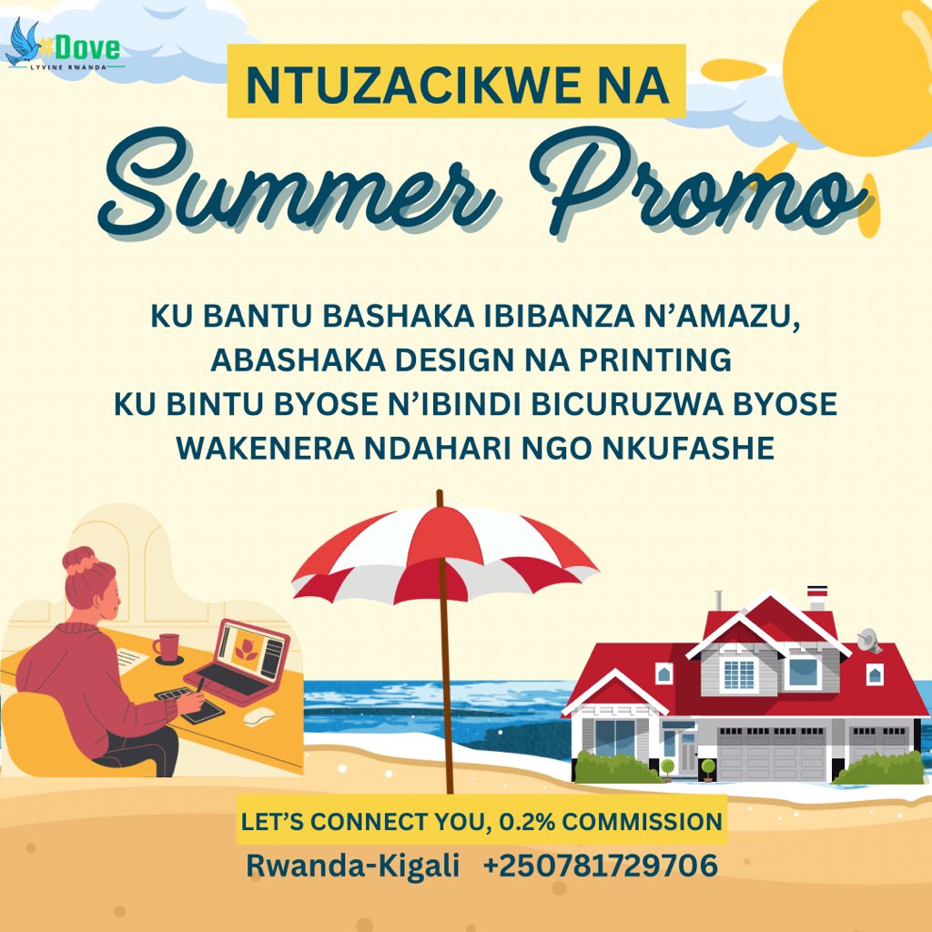 lyvine_rwanda's tweet photo. Hey! 😊SUMMER is loading😜🙏❤️❤️
 What are your plans for this summer?

By the way, there's a great promo going on! It's all about connecting people who are buying plots/land, houses, or even those who need services like graphic design, electrical supplies, and other products. And branding/Marketing with me online (Ads) 

If you find something on my platforms and you are interested, come and is a small commission of 0.2% for any successful referral. #Dove