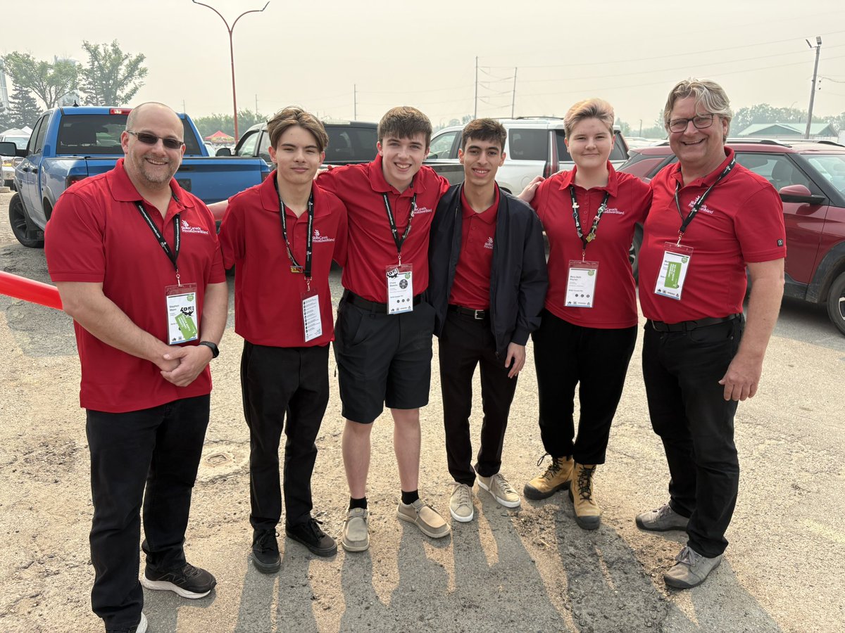 The #Bluefield high school crew is about to enter the closing ceremonies for this years #SkillsCanada completions in Regina. #GoBobcatsGo
