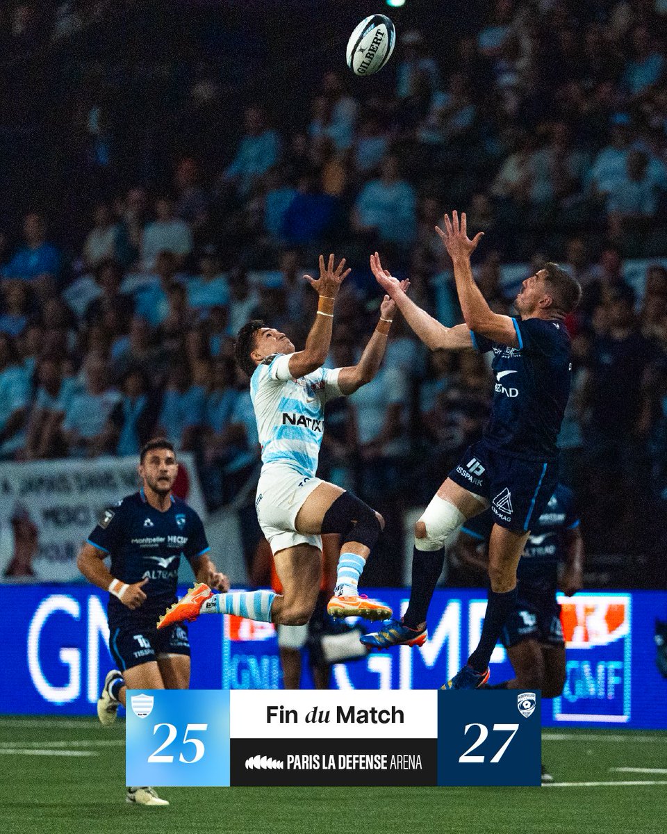 ❌ Fin du match et défaite des Ciel et Blanc 

🩵🤍 25 - 27 ⬜️🟦 

#RacingFamily