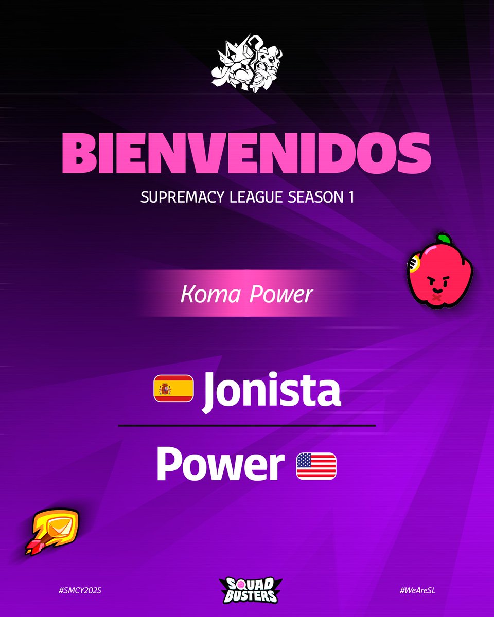 🟣 𝐎𝐅𝐅𝐈𝐂𝐈𝐀𝐋 𝐏𝐑𝐄𝐒𝐄𝐍𝐓𝐀𝐓𝐈𝐎𝐍 𝟏𝟏/𝟐𝟎 ⚔️
🎯 Koma Power 🗣️

Una de las duplas más curiosas de esta edición, el veterano español viene renovado con un compañero estadounidense! Gracias por sumarse a la fiesta!

Roster:
CC: <a href="/Jonista03/">Jonista 👑</a> 🇪🇸
Jugador competitivo: