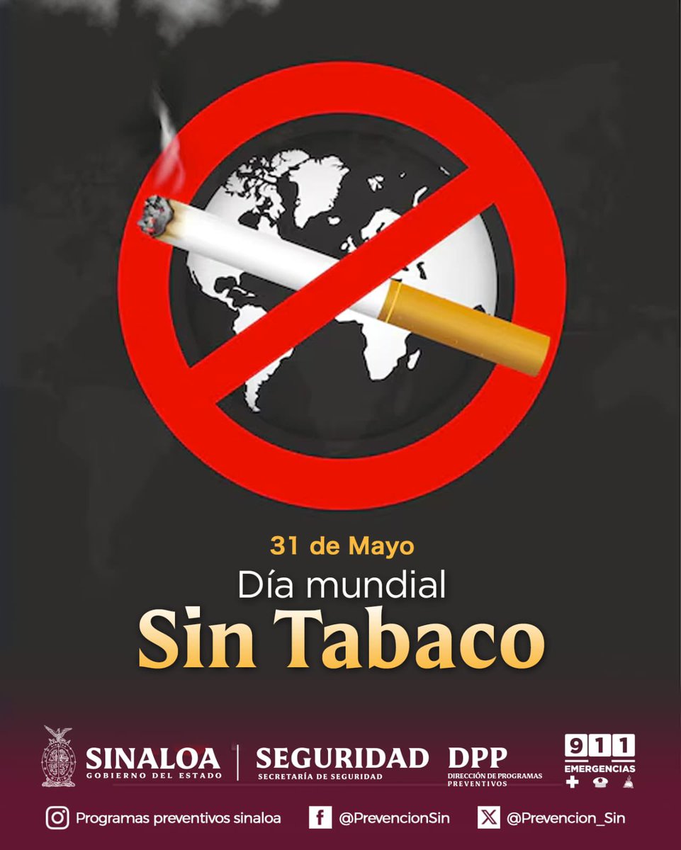 🚭 En el #DíaMundialSinTabaco, desde la Dirección de Programas Preventivos recordamos:
El tabaco daña tu salud y la de quienes te rodean.
Cada cigarro menos, es un paso hacia una vida mejor.
#PrevenciónEsSalud #EntornosLibresDeHumo