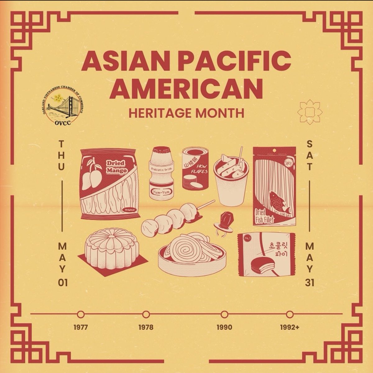 weare_org's tweet photo. On this last day of #AAPIHeritageMonth, we’re resharing this timeline from [@oaklandvnchamber via IG] as a reminder that change is possible when community leads. From 1978 to now, we celebrate the power of resilience, culture &amp; education. #Repost #AAPIPride #HistoryIsPower #weare https://t.co/dcQQ162UuG