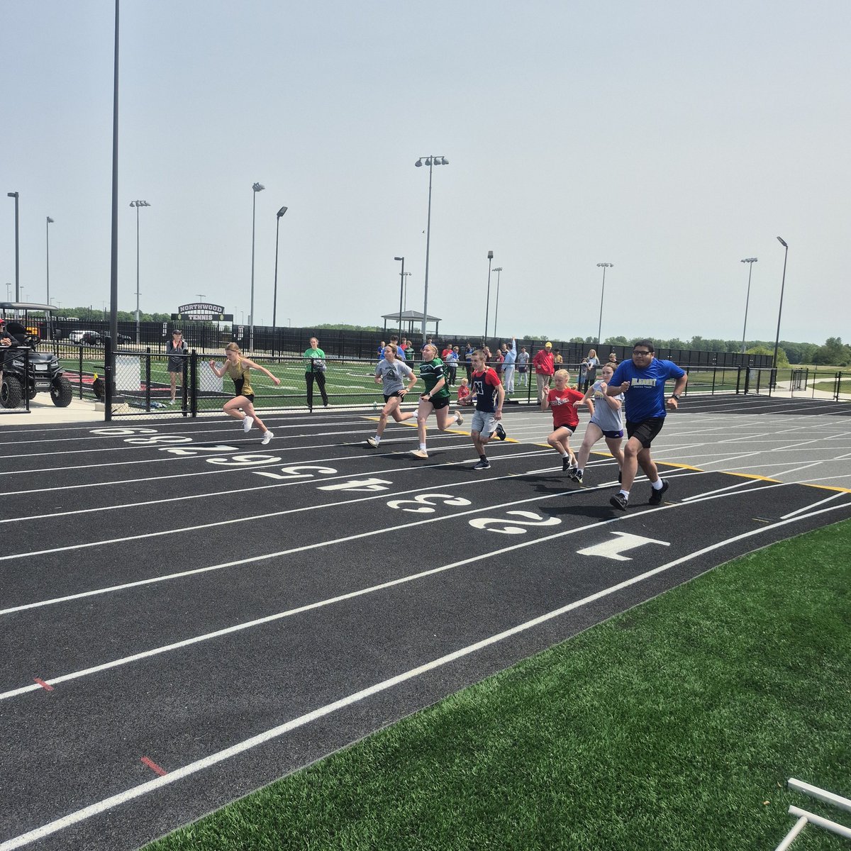 Unified Track - 100 Meter Participants - Jacob Crabtree, Caden Lewis, Jenna Osborn and Luke Dreiband.