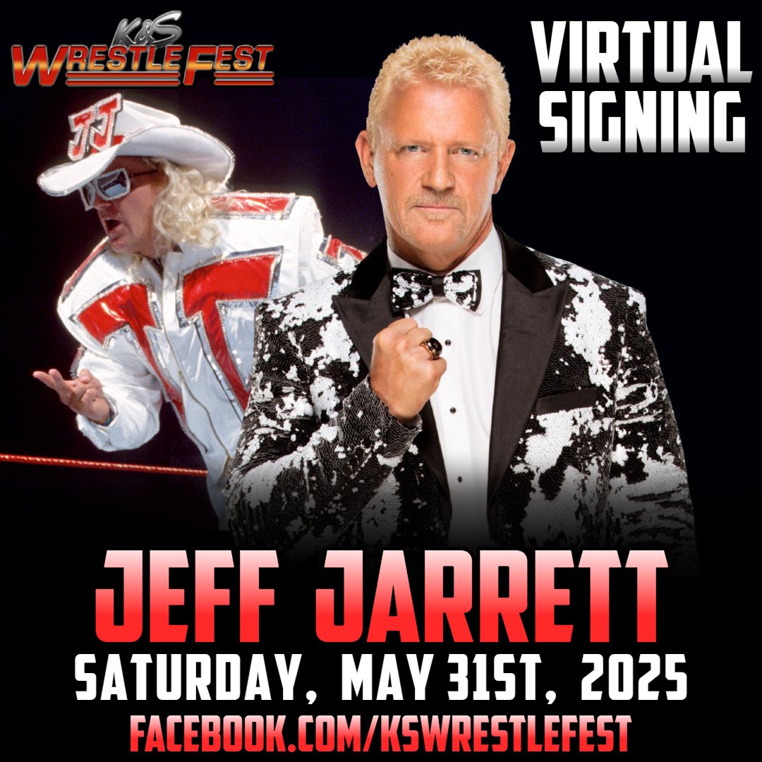 My World with Jeff Jarrett (@myworldpod) on Twitter photo Starting at 1pm ET!
Don’t miss <a href="/RealJeffJarrett/">Jeff Jarrett</a>’s virtual signing with K&S WrestleFest on Facebook live!
Facebook.com/KSWrestleFest Starting at 1pm ET!
Don’t miss <a href="/RealJeffJarrett/">Jeff Jarrett</a>’s virtual signing with K&S WrestleFest on Facebook live!
Facebook.com/KSWrestleFest