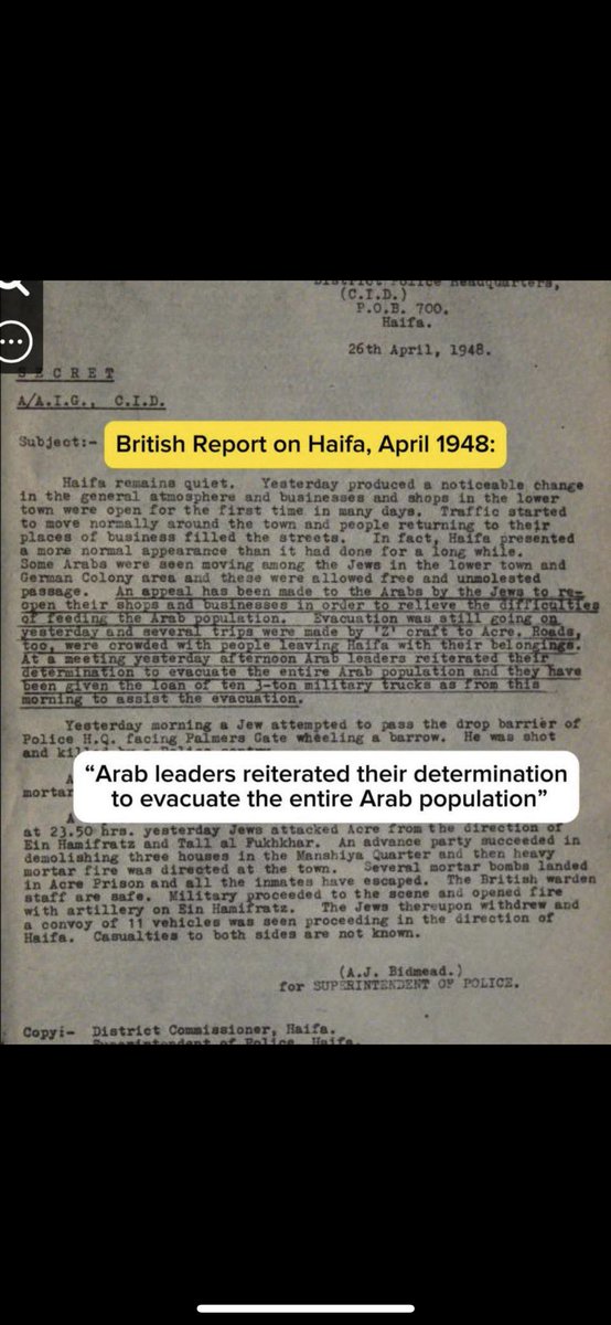 matvkeulen's tweet photo. @EenExWokeDocent @NadiaMoussaid Voor iedereen die om bewijs vraagt. Lees dit document aub. De #nakba was een Arabisch idee. https://t.co/xyky3vrT3K