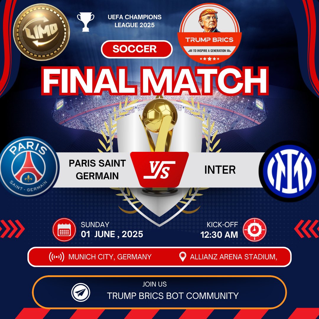 MIR TOKEN (@tokenmir) on Twitter photo Join us
#ChampionsLeague
#PSGxParionsSport
#ParisSaintGermain
#interbarcellona
#interbarça
<a href="/Inter_en/">Inter ⭐⭐</a>
<a href="/PSG_English/">Paris Saint-Germain</a>
<a href="/PSGbrasil/">Paris Saint-Germain</a>
<a href="/PSGindonesia/">Paris Saint-Germain</a>
<a href="/Inter/">Inter ⭐⭐</a>
@championleague2025
<a href="/ChampionLeagu/">Champions League</a>
#Trumbricsbot
<a href="/LMCSWAP/">limocoin Rwanda Cryptocurrency</a>
<a href="/IamLimocoin/">Papa Johnny</a>
<a href="/limocoinswap/">Limocoinswap</a>
<a href="/token_mir/">MirToken</a>
<a href="/TokenMir/">MIR TOKEN</a> Join us
#ChampionsLeague
#PSGxParionsSport
#ParisSaintGermain
#interbarcellona
#interbarça
<a href="/Inter_en/">Inter ⭐⭐</a>
<a href="/PSG_English/">Paris Saint-Germain</a>
<a href="/PSGbrasil/">Paris Saint-Germain</a>
<a href="/PSGindonesia/">Paris Saint-Germain</a>
<a href="/Inter/">Inter ⭐⭐</a>
@championleague2025
<a href="/ChampionLeagu/">Champions League</a>
#Trumbricsbot
<a href="/LMCSWAP/">limocoin Rwanda Cryptocurrency</a>
<a href="/IamLimocoin/">Papa Johnny</a>
<a href="/limocoinswap/">Limocoinswap</a>
<a href="/token_mir/">MirToken</a>
<a href="/TokenMir/">MIR TOKEN</a>