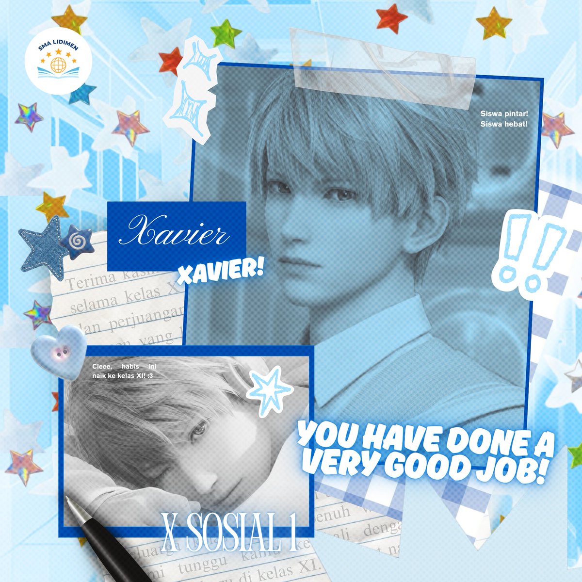 Dimensi ini telah membuatku mengabiskan tujuh hari untuk merasakan masa mudaku di sekolah ini. Oleh karena itu, aku Xavier dari X Sosial 1, dengan ini siap untuk menapaki jalan yang baru untuk kuraih prestasi gemilang di masa depan bagi SMA Lidimen!