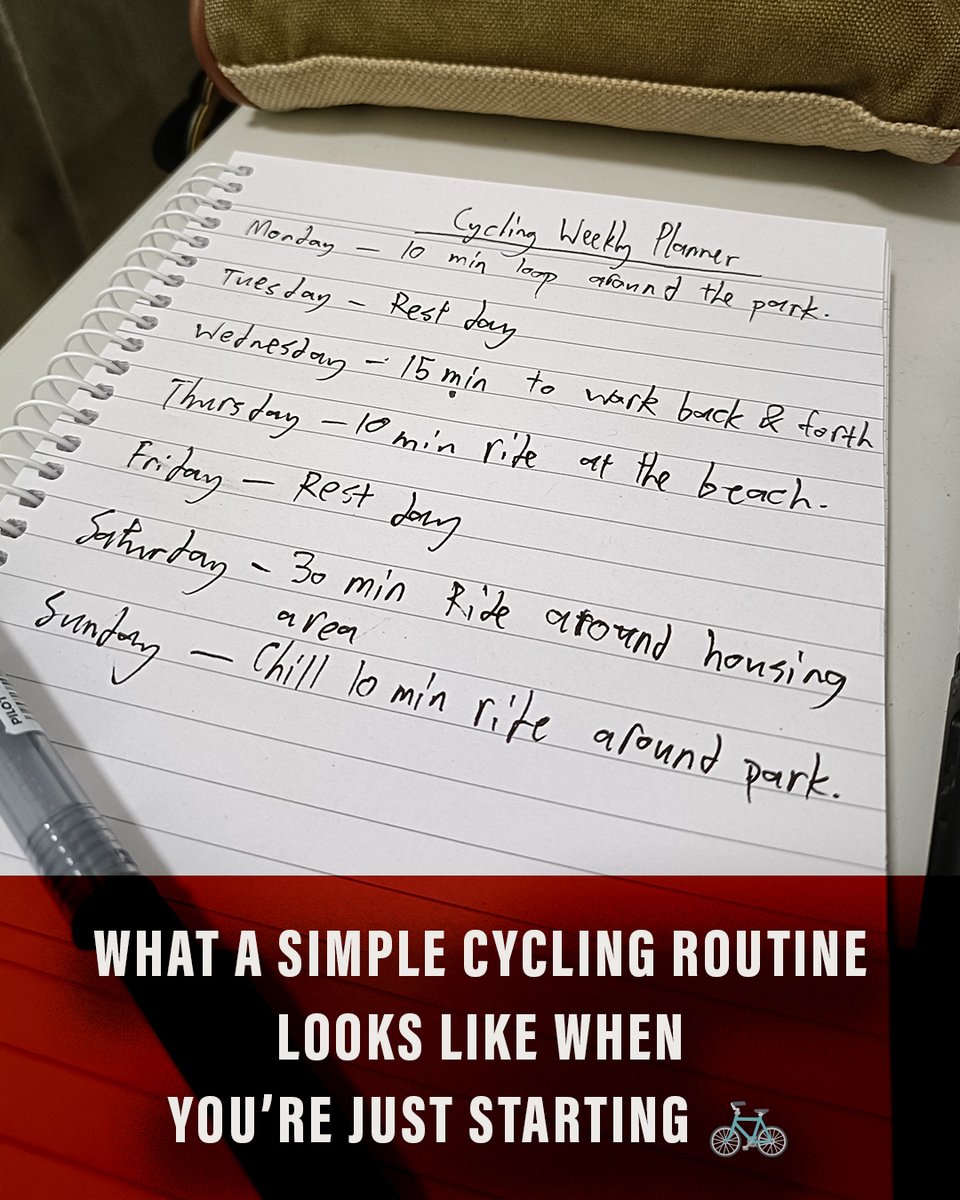 SweatPedal's tweet image. You don’t need an intense training plan to get started.
Here’s what my first week of riding looked like—short, simple, and doable 🚴

#BeginnerCycling #RideRoutine #HabitsNotHustle #CyclingForHealth