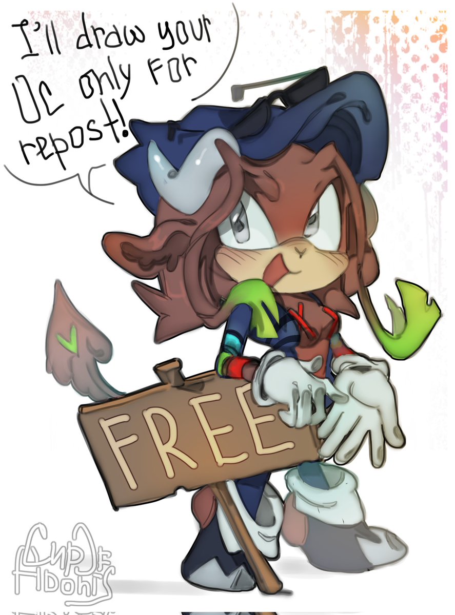 iv_adonis's tweet image. I am happy to announce that I am ready to draw your characters for free again! All I ask is a repost to promote my work ^^

I&apos;ll choose the OC at my own discretion!
But dont worry! There will be at least 5 arts🎉
#Sonic #Sonicoc #art #sonicthehedgehog