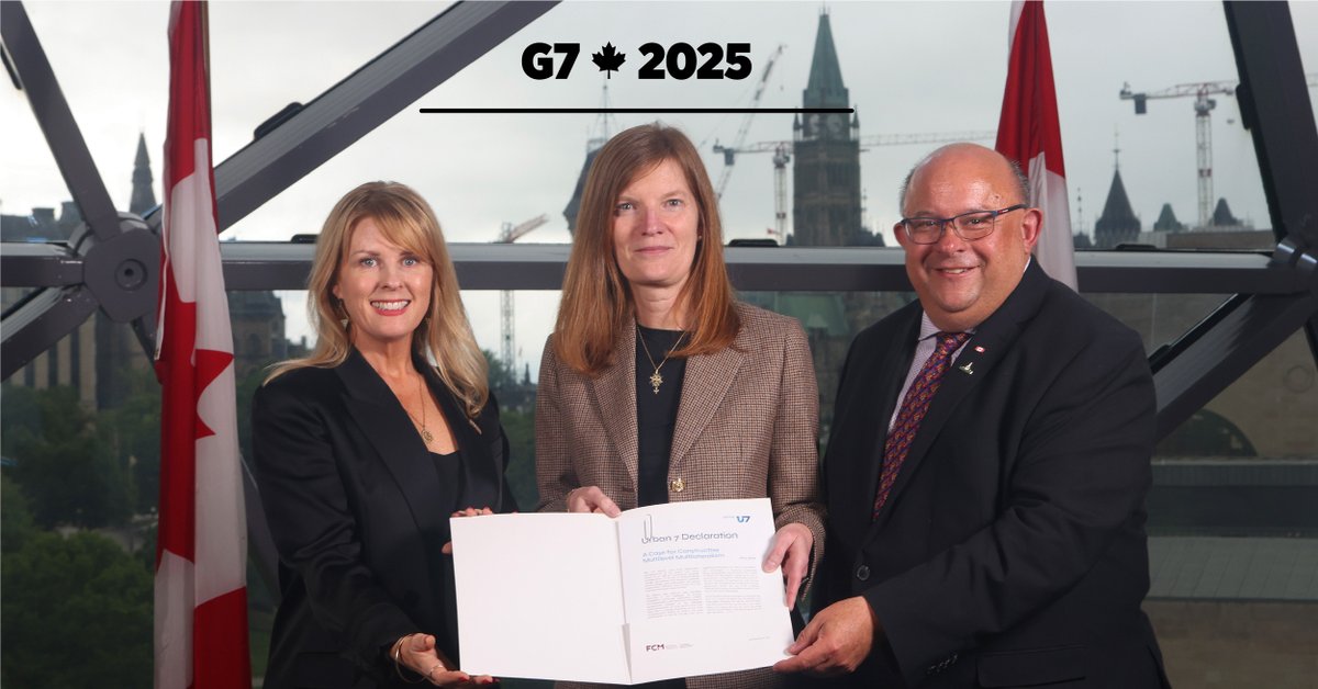 This week, the independent #Urban7 (#U7) engagement group presented their recommendations to the #G7. Comprised of mayors, municipal associations, and city networks, the U7 brings local governance perspectives into global discussions. 🏙️🌍#G7Kananaskis2025 #G7Canada