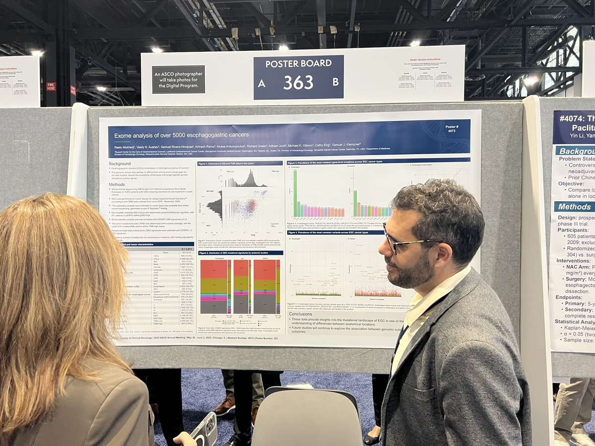 Cure GI Cancers (@rueschcenter) on Twitter photo “Exome analysis of over 5000 esophagogastric cancers.” Research by <a href="/ReetuMukherjiMD/">Reetu Mukherji, MD</a>, Vasily N, Aushev, Samuel Rivero-Hinojosa, Avinash Ramu, Alyssa Antonopoulos, Richard Green, Adham A, Jurdi, Michael K, Gibson, <a href="/CathyEngMD/">Dr. Cathy Eng</a> and Samuel J, Klempner presented at ASCO25. “Exome analysis of over 5000 esophagogastric cancers.” Research by <a href="/ReetuMukherjiMD/">Reetu Mukherji, MD</a>, Vasily N, Aushev, Samuel Rivero-Hinojosa, Avinash Ramu, Alyssa Antonopoulos, Richard Green, Adham A, Jurdi, Michael K, Gibson, <a href="/CathyEngMD/">Dr. Cathy Eng</a> and Samuel J, Klempner presented at ASCO25.